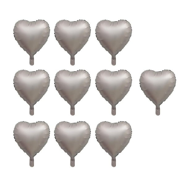10x 18 "globos de aluminio con forma de corazón de amor helio aire para fiesta boda cumpleaños Gris-plata Colcomx globos de papel de aluminio