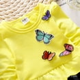 thumbnail image 2 of Baby Girls Clothing Set 2pcs Long Sleeve T Shirt and Skirt Pants Cute Clothes for Kids,Yellow,3-4Years, 2 of 5