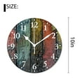 thumbnail image 2 of 10 Inch Wall Clock Battery Operated Silent Clock Decorative for Office, Kitchen, Outdoor, Living Room，Wooden Plank Retro Rainbow Natural, 2 of 4