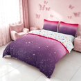 thumbnail image 2 of Homewish Ombre Blings Print Duvet Cover Queen for Girls, CRed Pink Purple Queen Bedding, Colorful Stars Reversible, 3pcs 1 Duvet Cover and 2 Pillowcases, 2 of 6