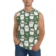 thumbnail image 2 of Lsque Alpaca Faces Print Men's Cotton Blend Sleeveless Muscle Shirts (S-3XL)- Moisture Wicking, Odor Protection, UPF 30+,Large, 2 of 8