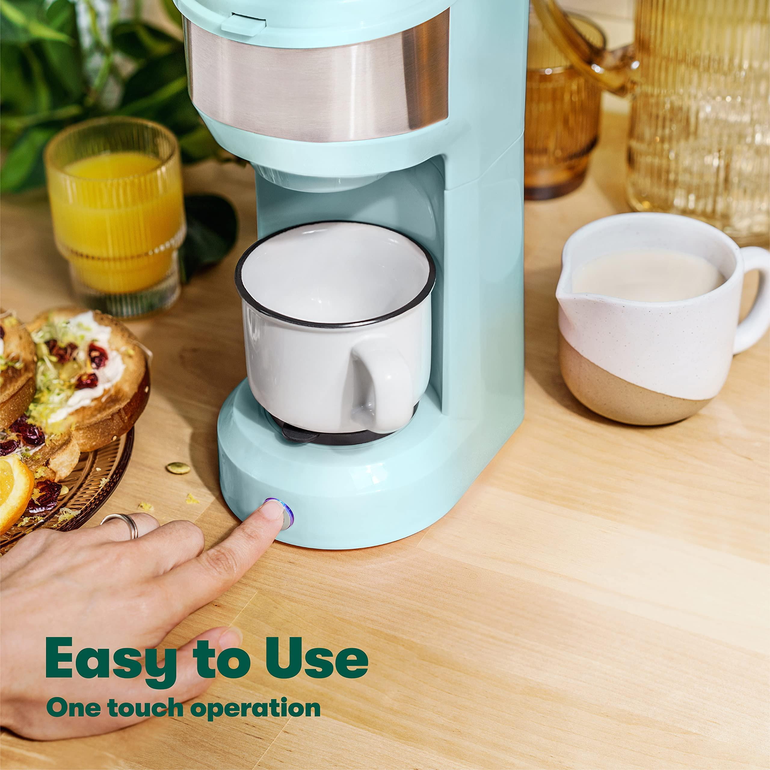 Single Serve Coffee Maker for K Pod, 2-in-1 Coffee Maker Single Serve & Ground Coffee Brewer, Quick Brew 6 to 14oz Brew size Carefree Auto Shut Off Small Coffee Machine for Apartment