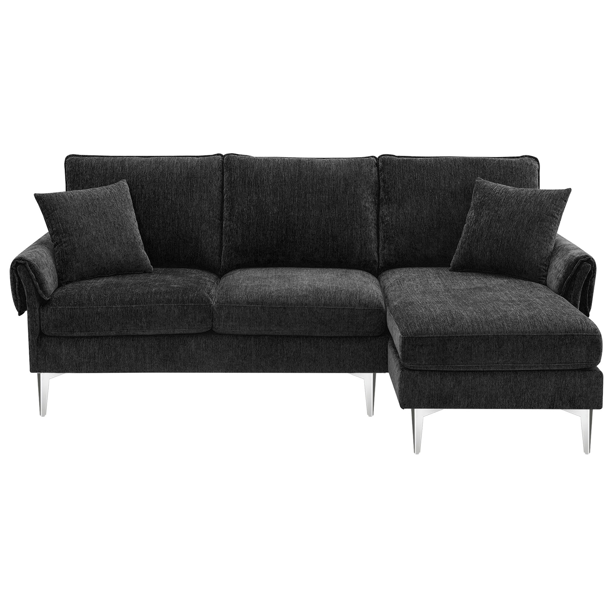 Modern L Shaped Convertible Sectional Sofa with Chaise, Chenille