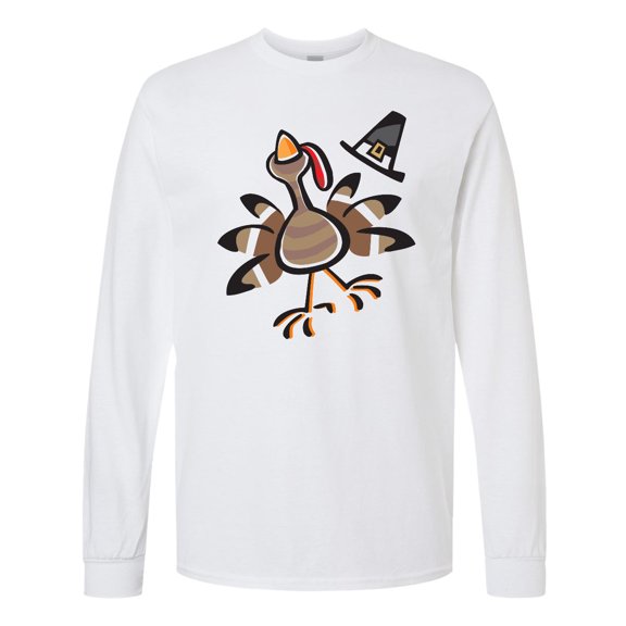 Inktastic Happy Thanksgiving Turkey Long Sleeve T-Shirt