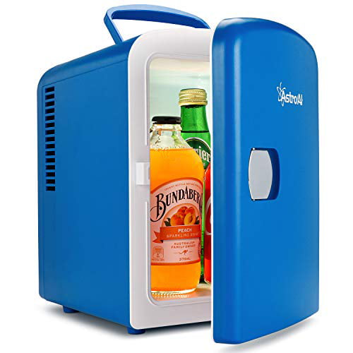 Renewed Offices AstroAI Mini Fridge Portable AC/DC Powered Thermoelectric System Cooler and Warmer 4 Liter/6 Can for Cars Homes and Dorms,Blue 