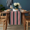 thumbnail image 2 of Black Red Striped Table Runner - 60 Inch Long, Kitchen Dining Table Runner Dresser Scarves, Horizontal Lines Simple Minimalist Farmhouse Decor for Coffee Tables Wedding Party Banquet, 2 of 8