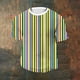 thumbnail image 4 of Ceisia Men's Mardi Gras Stripe T-shirt Loose Fit Short Sleeve Round Neck Purple Green Yellow Festival Tee Tops Purple M Gifts, 4 of 5
