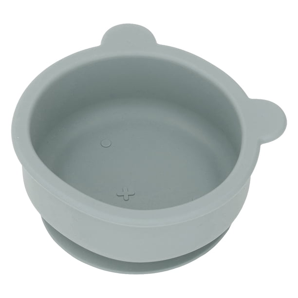 Tazón para bebé, silicona de grado alimenticio, con forma de oso de dibujos animados, cuencos para niños pequeños con succión para bebés, niños, niños pequeños, verde oliva