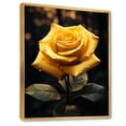 thumbnail image 2 of Designart "Yellow Black Rose gracefulness II" Floral Floater Framed Wall Art Print, 2 of 7