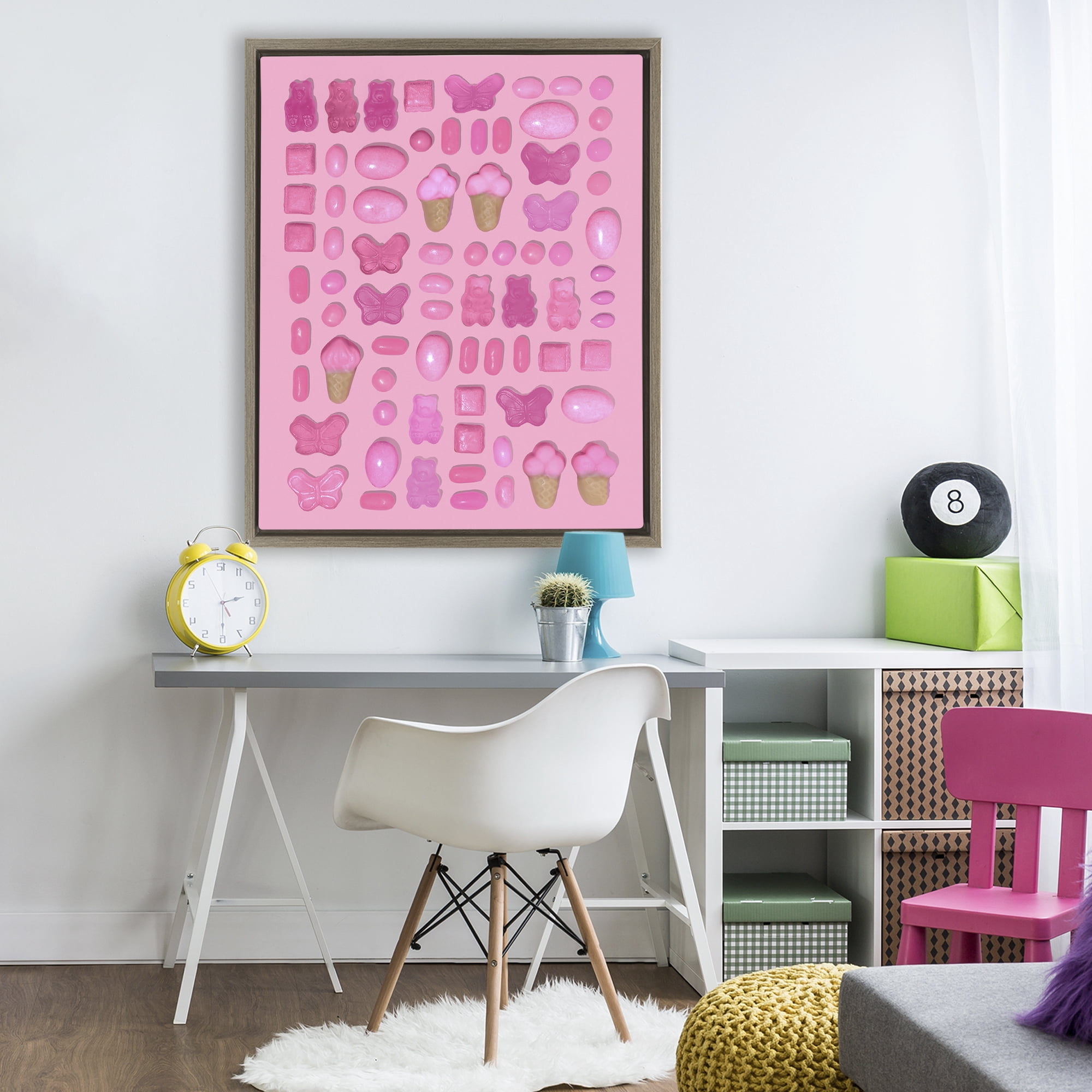 Stupell Industries Pink Toned Candies Brown Framed Floater Canvas Wall Art, design by LISH Creative