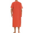 thumbnail image 3 of Camisones INSPIRE CHIC para hombres, de ajuste holgado, con mangas cortas, cómodos, en color naranja rojo, talla XL, 3 of 4
