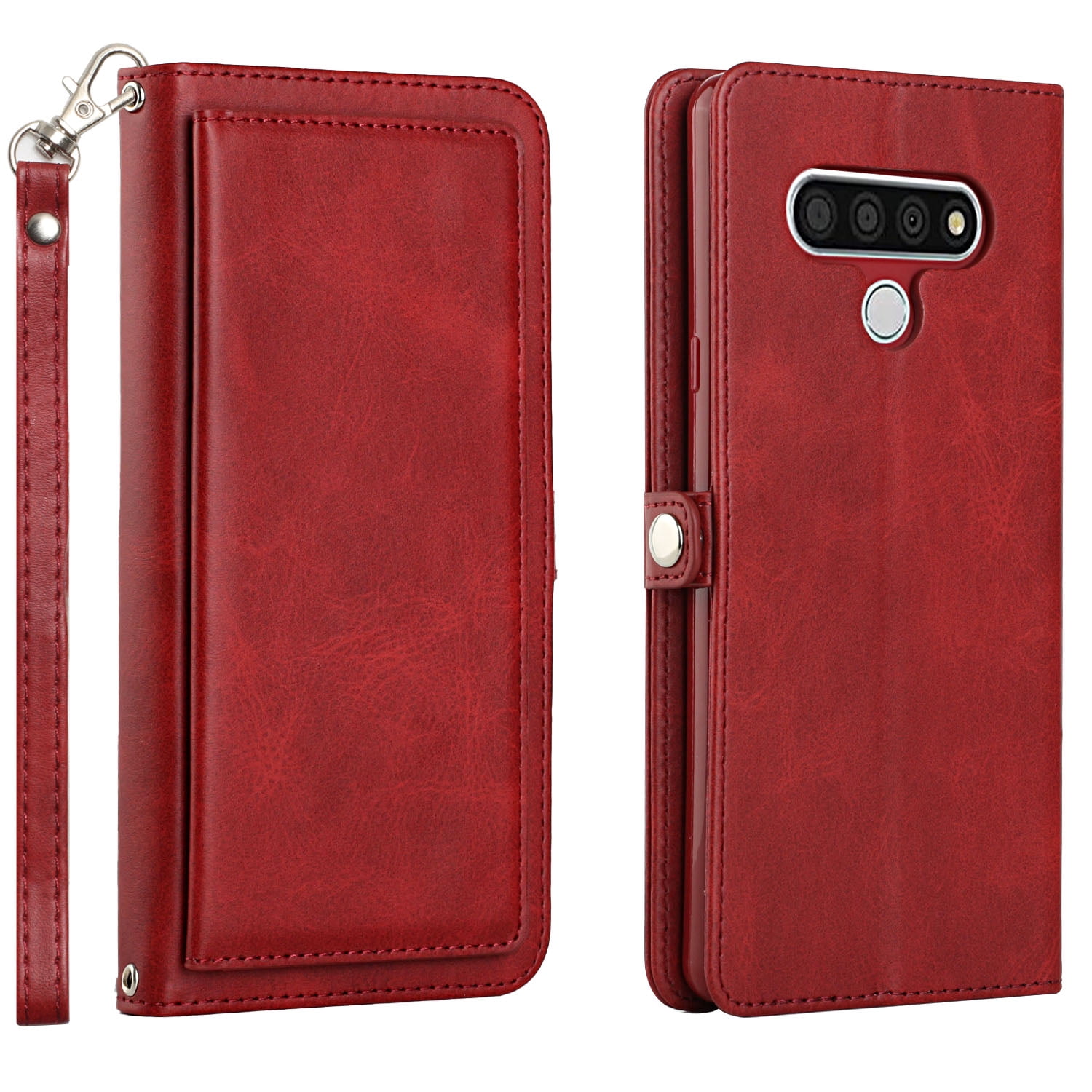 LG Stylo 6 Phone Case, Full Protection Kickstand Wallet Compartments