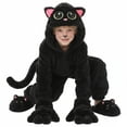 thumbnail image 2 of Coerni Boys Girls Black Cat Onesie Zip Up Hooded Jumpsuit with Pink Paw Gloves Cute Cat Ear Hood Halloween Christmas Party Dress Up for Kids, 2 of 9