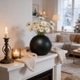 thumbnail image 3 of SHJHENG Matte Black Round Plastic Dry Flower Vase, Unbreakable Modern Minimalist Sphere Vase for Dried Flowers, Pampas Grass & Home Decor, 3 of 5
