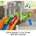 thumbnail image 4 of Fisher-Price Little People Hot Wheels Racing Loops Tower Toddler Vehicle Playset, 2 Cars, 4 of 7
