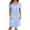 Light Blue, variant on Laqbezok Women's Cotton Linen Dress, Casual Crew Neck Short Sleeve Loose Sundress with Pockets, Retro Button Henley T-Shirt Dress