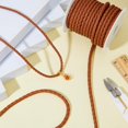 thumbnail image 2 of 10.94 Yard 5mm Cord Leather Round Leather String Cord Folded Leather Straps String for DIY Clothes Knitting Jewelry Making Light Brown, 2 of 9