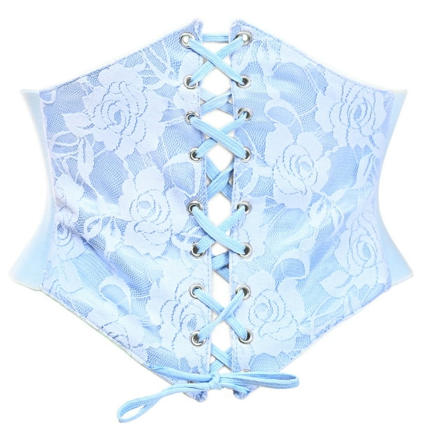 Lavish Light Blue Lace Corset Belt Cincher