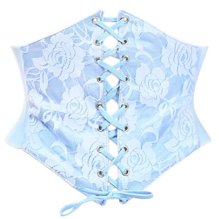 

Lavish Light Blue Lace Corset Belt Cincher