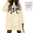 thumbnail image 5 of The Warmy Oversized Hoodie Dress For Women Casual Drawstring Long Sweatshirt With Pocket Fashion Split Hem Long Sleeve plus Size Dress Glitter plus Size Party Dresses for Women Lace Maxi Dress plus, 5 of 6