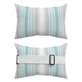 thumbnail image 2 of Pack of 4 Outdoor Lumbar Pillow Covers 11x16 Inch, Aqua Gray Stripes Waterproof Throw Pillow Covers Set, Minimalist Gradient Lines Aesthetic Decorative Cushion Cases for Patio Porch Car, 2 of 7