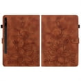 thumbnail image 2 of FJLBDE Case for Samsung Galaxy Tab S8 Plus/S7 FE/S7 Plus, Embossed Flower PU Leather Flip Wallet Folio Stand Cases Cover with Pencil Holder, Brown, 2 of 7