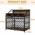 thumbnail image 3 of HIUU Brown Wooden Dog Crate - Industrial Style with Large Storage Table and Double Storage Table, Suitable for Medium-Sized Dogs., 3 of 9