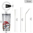 thumbnail image 3 of SKYSONIC Christmas Snowman Tumbler Stainless Steel Double Wall Vacuum Reusable Insulated Mug with Straw and Built-in Coaste for Cold and Hot Beverages, 12oz, 3 of 7