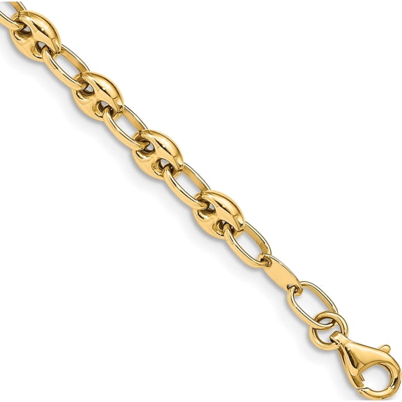 14K Yellow Gold Polished Link Bracelet (7.5 X 4.9) Made In Turkey sf2708-7.5