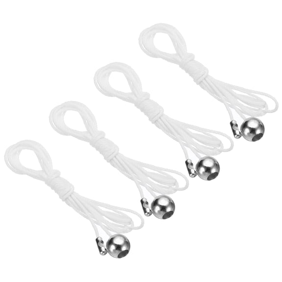 1.5M 4.9ft Ceiling Pull Chain, 4 Pcs Pulls String Extender with Ball Pendant for Fan Light Pulling Switch, Silver Tone