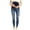 #0217-Dark Blue, variant on Women's Jeans High Waist Distressed Hem Denim Trousers Maternity Stretchy Slim Fit Skinny Casual Bottoms Gift