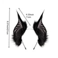 thumbnail image 4 of Hfppkn Plush Bat Ears Headband Gothic Wing Hair Hoop Accessories Black, 4 of 8