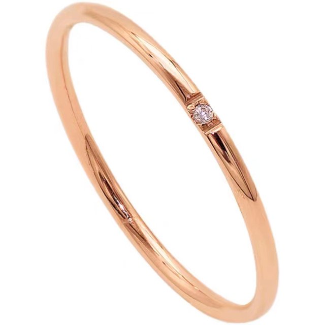 Anillo de diamantes pequeños de estilo japonés para mujer, diseño de nicho personalizado de moda, anillo de cola de acero de titanio de oro de 18 quilates, anillo para dedo pequeño