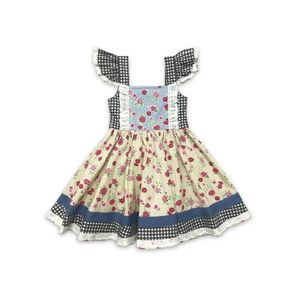 Mustard Pie Mustard Pie Girls Red Floral Printed Strawberry Fields