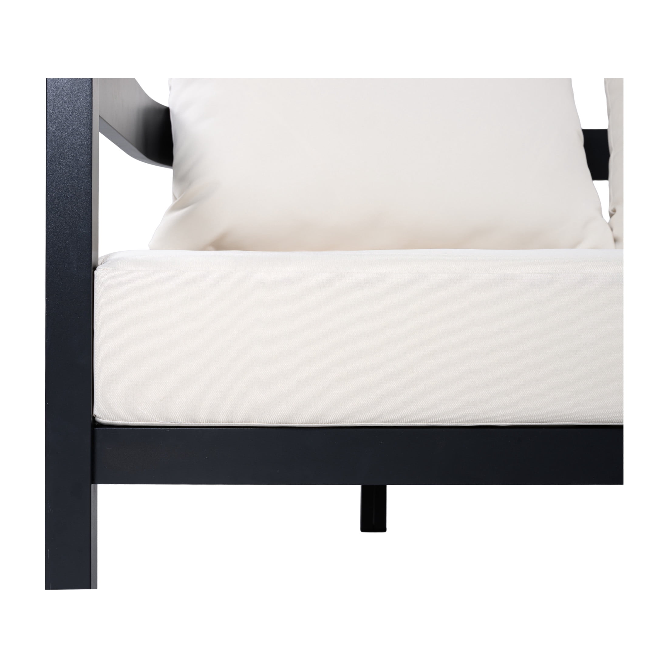 Christopher Knight Home Outdoor Aluminum 3-Seater Patio Sofa with Cushions, Black + White