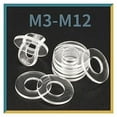 thumbnail image 2 of Nylon Flat Washers, Soft/Hard Plastic PVC Transparent Insulating Plain Gasket Ring Spacer Flat Washer M1.2 M1.4 M1.7 M1.8 M2 M2.5 M3 M4 M5 M6~ M12, 2 of 5