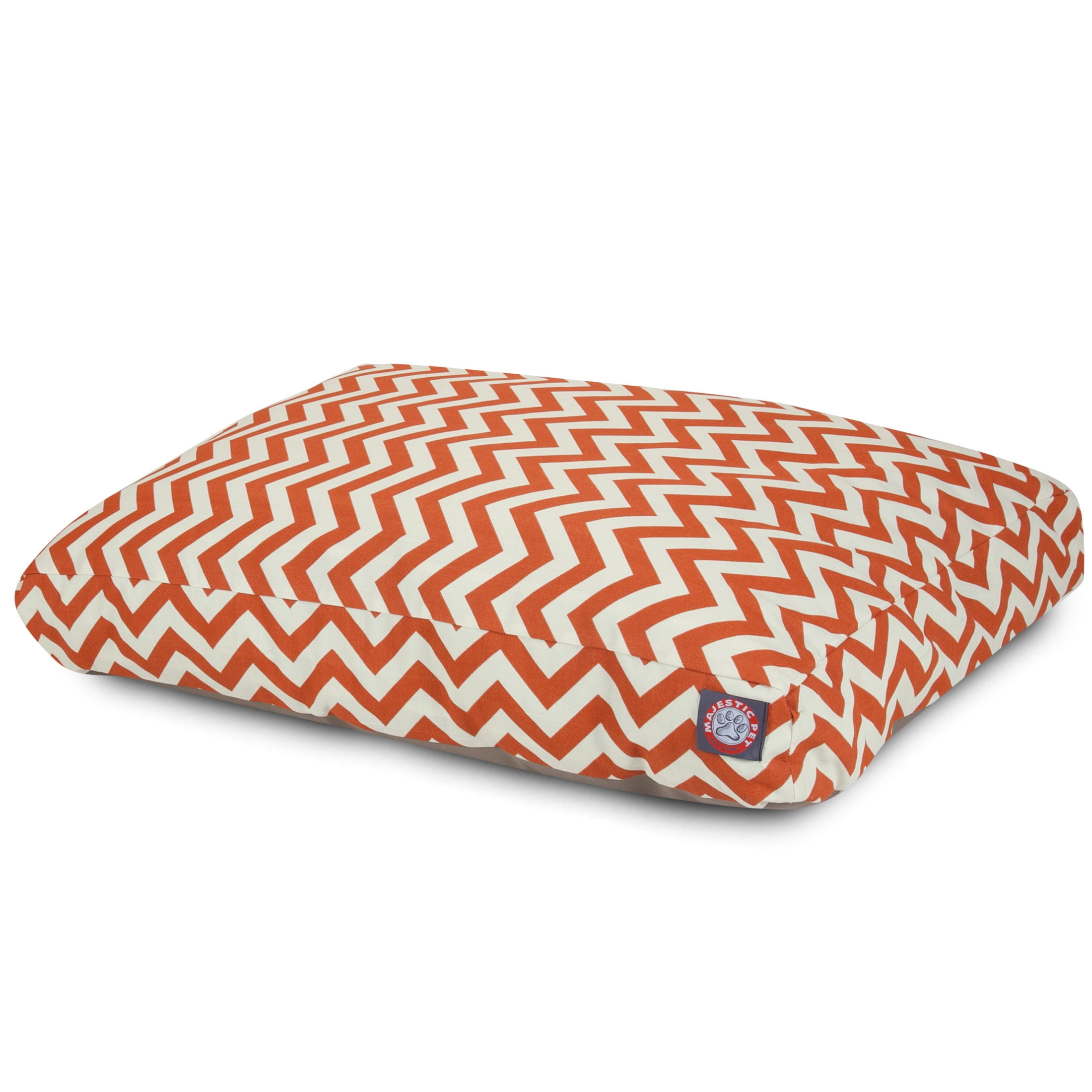 Majestic Pet | Chevron Rectangle Pet Bed For Dogs, Removable Cover, Burnt Orange, Small