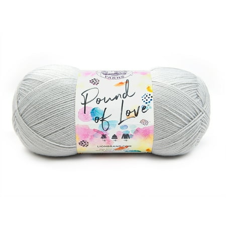 UPC: 0842093119784 | Lion Brand Yarn Pound of Love Elephant Grey 1 Pound Baby Medium Acrylic Grey Yarn 1 Pack
