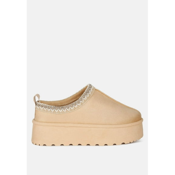 Struter Embroidered Platform Fur Classic Slip-On