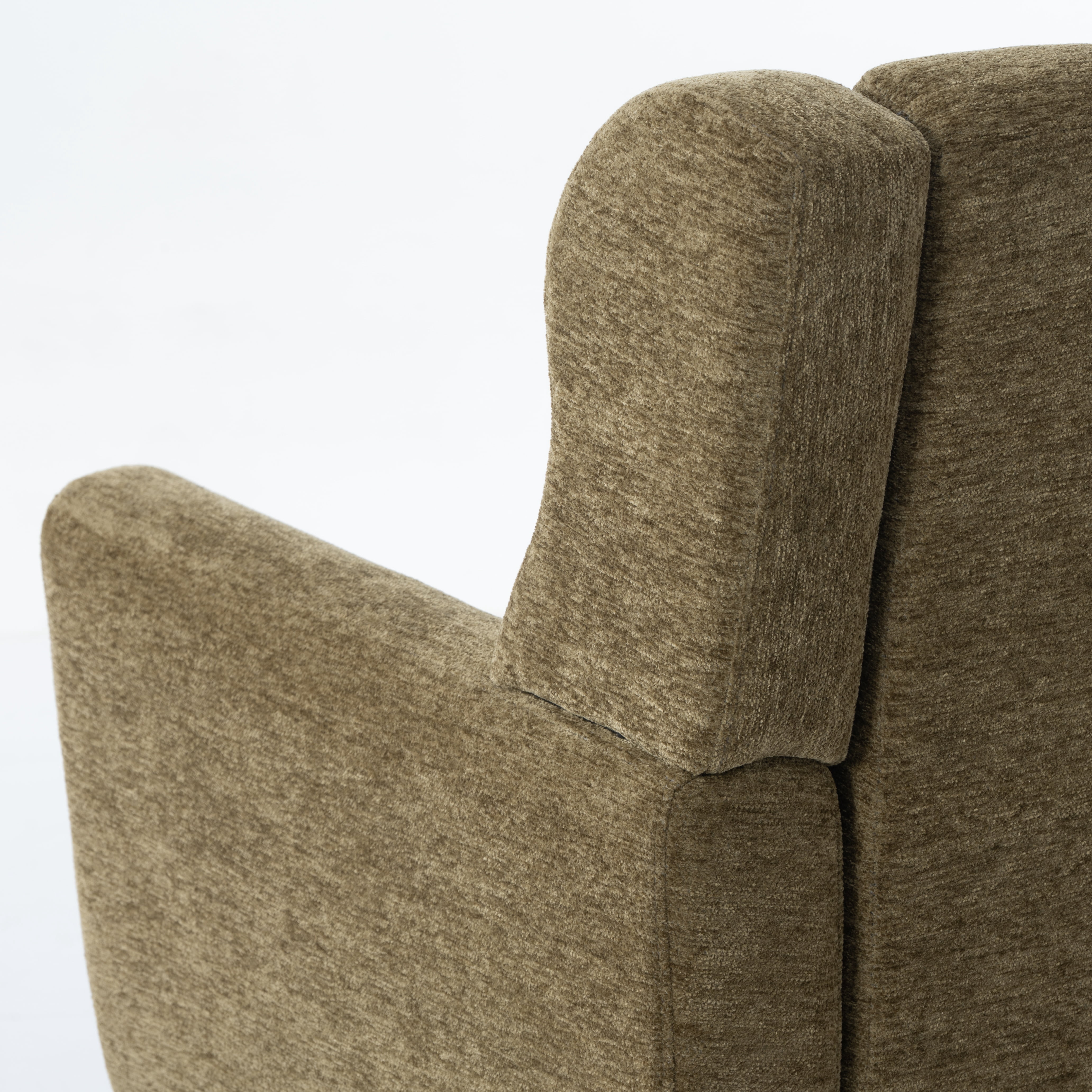 Aukfa Modern Accent Chairs,Chenille Arm Chairs for Living Room w/ Pillow for Bedroom,Olive Green