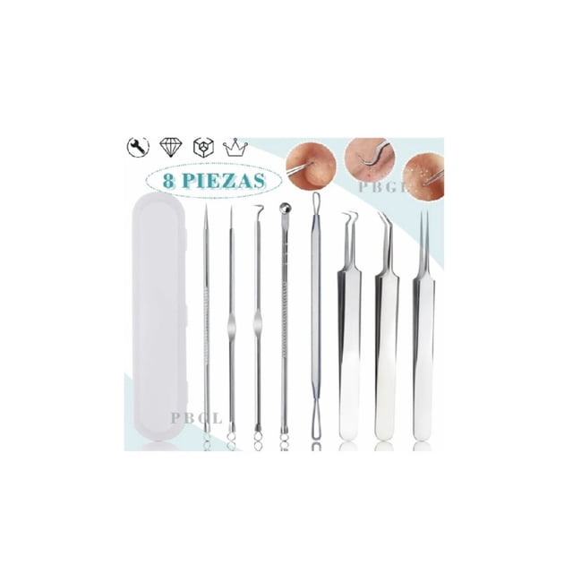 Set de herramientas para el acné, extractor de puntos negros, acné, acero inoxidable