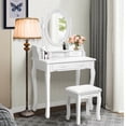 thumbnail image 6 of Wood Vanity Table Set with Oval Mirror and 4 Drawers for Kids Girls Women, 6 of 6