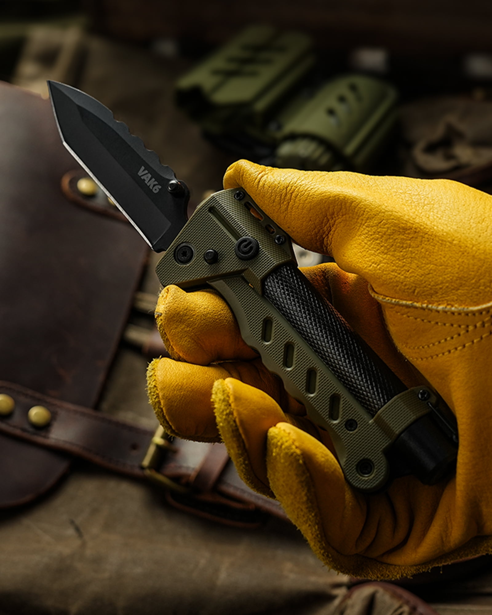 VIPERADE VAK6 Multitool with Folding Knife, LED Flashlight, Pulse Ignition, Pocket Knife for men, Rechargeable Flashlight with Belt Sheath (Green)