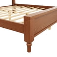 thumbnail image 6 of Euroco Wood King Size Platform Bed with Upholstery Headboard, Brown, 6 of 12