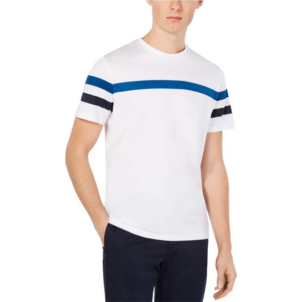 Camiseta básica Calvin Klein Color Blocked Crew para hombre blanca XS