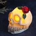 thumbnail image 2 of Halloween Skull Decoration Led Luminous Head Skull Scary Ghost Skeleton Skull for Halloween Party Home & Outdoor Decor Human Skull Statue Figure Skeleton Highly Realistic Replica Human Skull Statue, 2 of 4