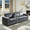 Dark Grey01, variant on Gewnee Dark Grey 3-Seat Modular Sofa with Microfiber Fabric Solid Wood Frame Double Springs for Living Room