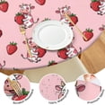 thumbnail image 4 of Pink Cow Strawberry Pattern Round Fitted Tablecloth with Elastic Edge,Dining Table Cover Waterproof,Outdoor Round Tablecloth for Camping,Dining,Indoor and Outdoor, 4 of 7