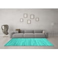 thumbnail image 3 of Ahgly Company Machine Washable Indoor Rectangle Abstract Turquoise Blue Contemporary Area Rugs, 7' x 9', 3 of 4