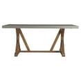 Weston Home Rectangular Concrete Top Dining Table, Brown and Concrete